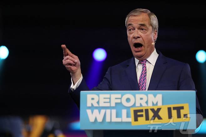 나이절 패라지 영국개혁당 대표. 2025.03.28. ⓒ 로이터=뉴스1 ⓒ News1 이지예 객원기자