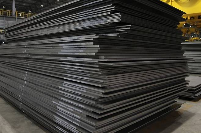 현대제철 당진제철소에서 생산되는 후판.ⓒ현대제철