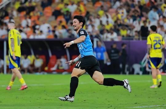 골 세리머니 하는 가와사키의 이에나가. 사진[로이터=연합뉴스]