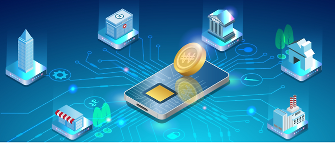 예금토큰 지갑이 한 달 동안 5만7000개 개설된 것으로 나타났다. 사진은 디지털화폐 관련 이미지 [한국은행 홈페이지 갈무리]