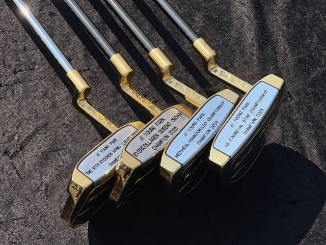 박지영의 이름이 새겨진 핑 골드 퍼터. 사진 제공=핑골프