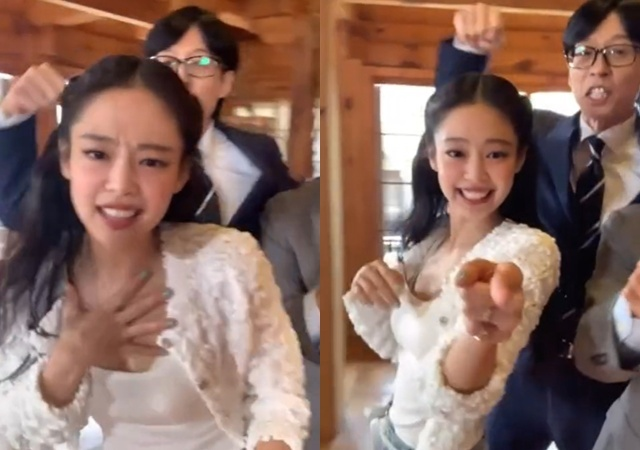 제니와 유재석, 조세호가 함께한 ‘라이크 제니’ 챌린지 영상이 공개됐다. tvN ‘유 퀴즈 온 더 블럭’ 공식 인스타그램 계정