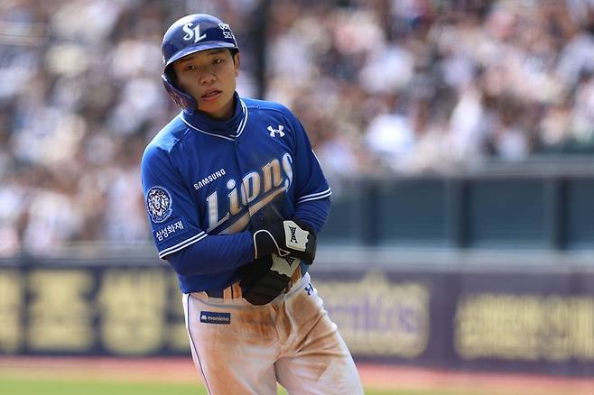 ▲ 올 시즌 들어 햄스트링 부상으로 두 차례나 1군 엔트리에서 제외된 김지찬 ⓒ 삼성 라이온즈