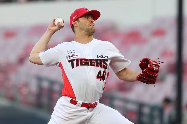 KIA 네일이 광주-기아 챔피언스 필드에서 열린 2025 KBO리그 KT전에 선발 등판해 역투하고 있다. 사진 | KIA 타이거즈