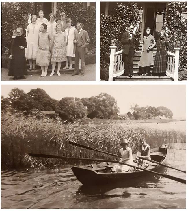 최영숙과 인민학교 교장 하랄드 달그렌 가족. 최영숙은 하랄드 동생 안나와 안나의 아들 에릭과도 친하게 지냈다. 에릭은 최영숙에게 자전거 타는 법과 노젓는 법 등을 알려줬다. 출처는 하랄드 달그렌 아카이브. 이효진 제공