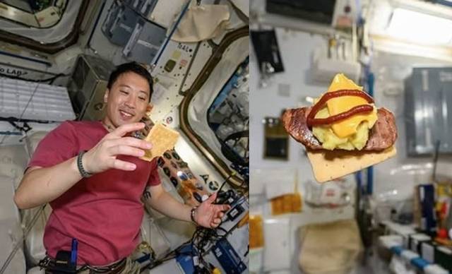 한국계 이민 2세 우주비행사 조니 김이 우주정거장에서 ‘고추장 버거’를 만들어 먹어 화제가 됐다. 조니 김 SNS