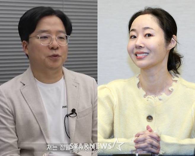 빌리프랩 김태호 대표, 어도어 민희진 전 대표 /사진=유튜브 채널 'BELIFT LAB Announcement', 스타뉴스