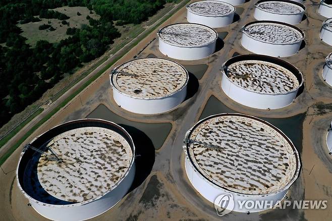 미국 오클라호마 쿠싱의 원유 저장시설. 연합뉴스 자료사진.