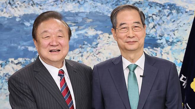 정대철 헌정회장과 한덕수 전 총리