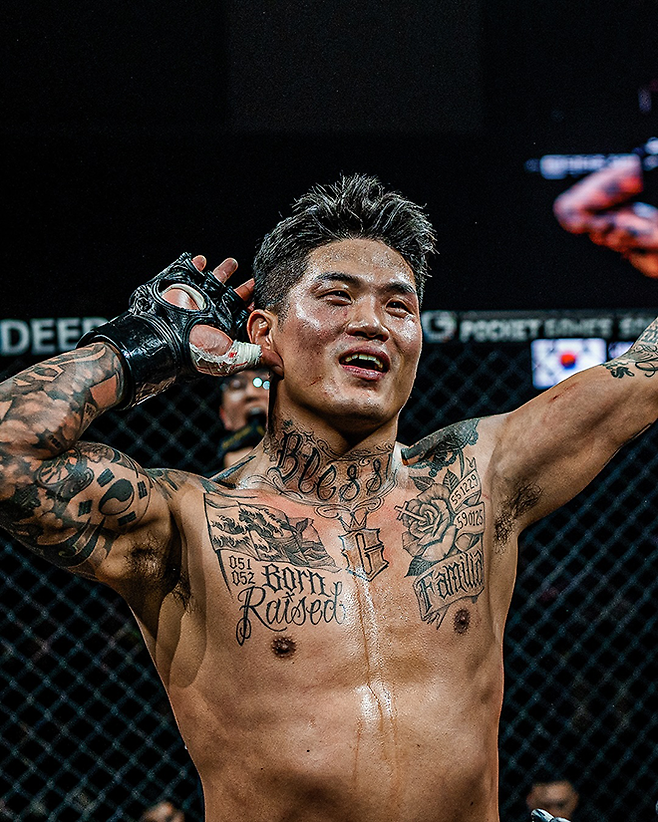 2024년 12월 고려대학교 화정체육관 블랙컴뱃 13 ‘코리안 갱스터’ 박원식. 사진=이데아 파라곤