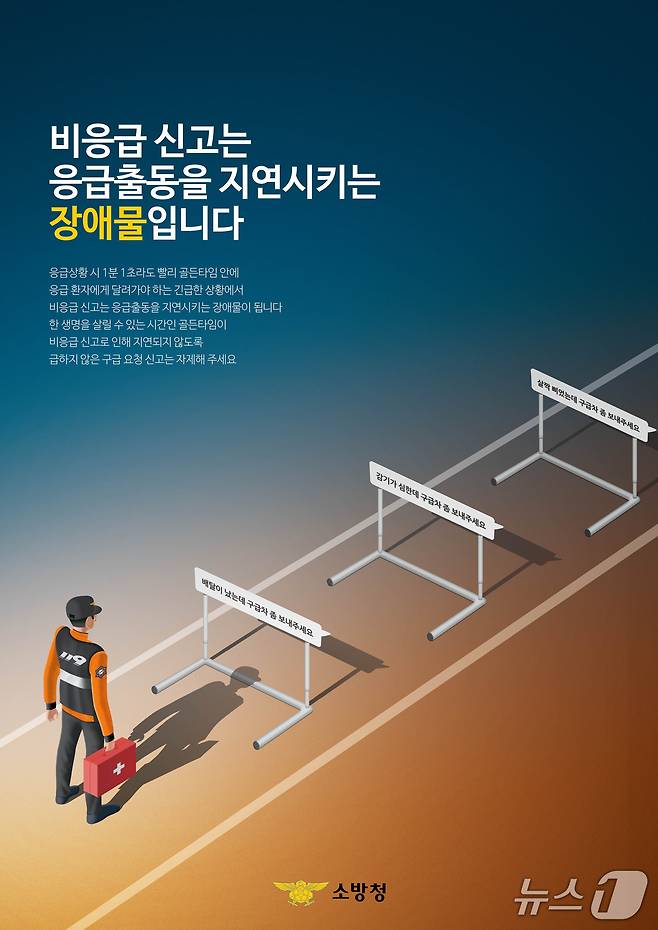 비응급신고 자제 포스터.(제천소방서 제공)./뉴스1