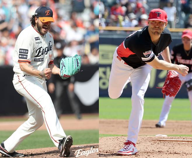 한화의 폰세, KIA의 네일.&nbsp; &nbsp; &nbsp; &nbsp;사진=한화 이글스 제공, IS포토