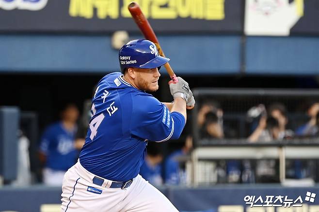 2024 시즌 KBO리그 삼성 라이온즈에서 뛰었던 미국인 타자 데이비드 맥키넌. 사진 엑스포츠뉴스 DB