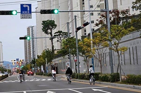 도로에서 픽시 자전거 타는 학생들 [온라인 커뮤니티 갈무리. 재판매 및 DB 금지]