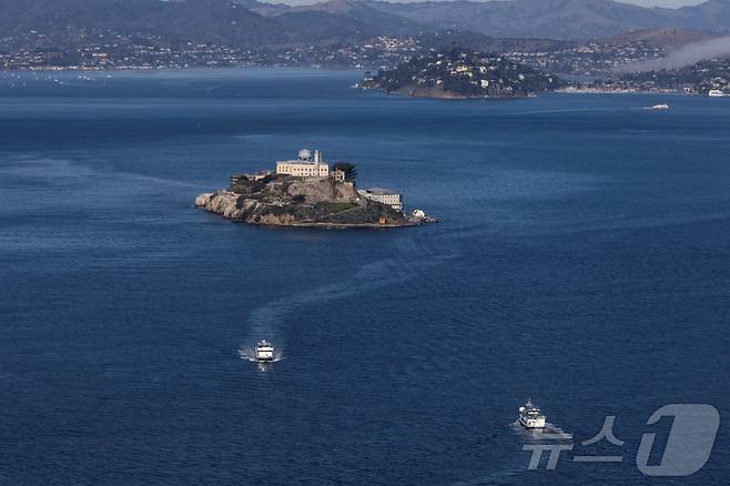 미국 캘리포니아 샌프란시스코 해안의 앨커트래즈 섬. 2021.10.28 ⓒ 로이터=뉴스1 ⓒ News1 이지예 객원기자