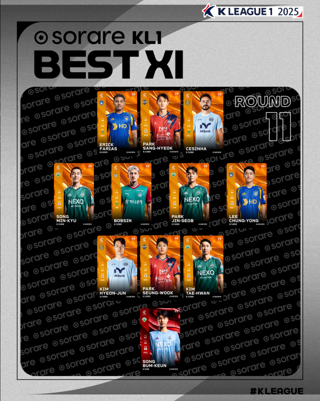 하나은행 K리그1 2025 11라운드 베스트11./한국프로축구연맹