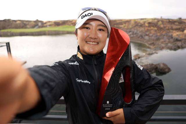 블랙 데저트 챔피언십에서 우승을 차지한 유해란. 사진 제공=AFP연합뉴스