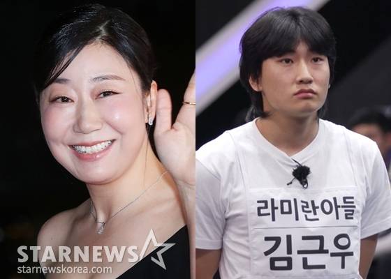 배우 라미란과 아들 김근우
