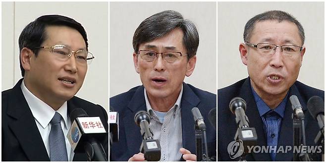 북한 한국인 억류자 북한 한국인 억류자 김정욱(왼쪽부터),김국기, 최춘길씨 [연합뉴스TV 제공. 교도 제공. 재판매 및 DB금지]