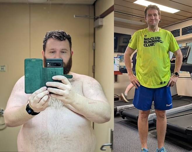 한때 165kg의 거구였던 한 남성이 우울증 치료를 받으면서 살을 빼기 시작해 환골탈태한 여정이 공유됐다. [사진=SNS]