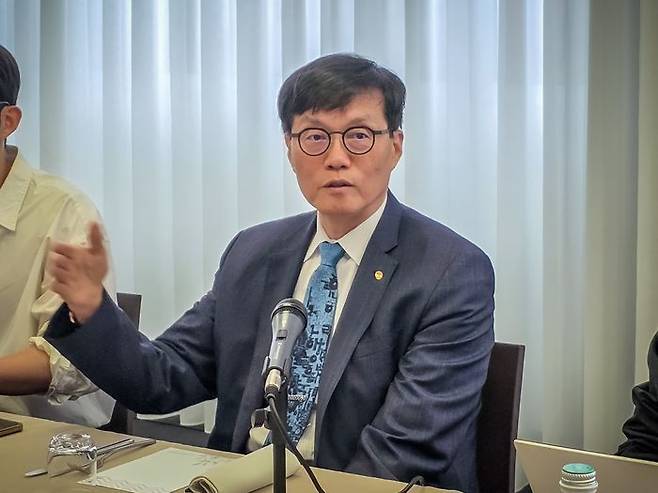 이창용 한국은행 총재는 현지시간 5일 오전 아시아개발은행 연차 총회 참석 차 방문한 이탈리아 밀라노에서 국내 기자단과 간담회를 가졌다. ⓒ한국은행