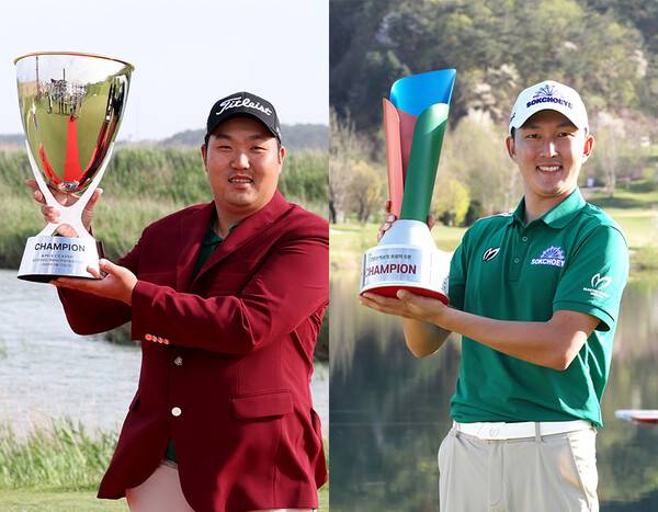 한국프로골프(KPGA) 투어 변형 스테이블포드 방식인 KPGA 클래식 타이틀 방어에 나서는 김찬우, 2025년 DB손해보험 프로미오픈 우승자 김백준 프로. 사진제공=KPGA