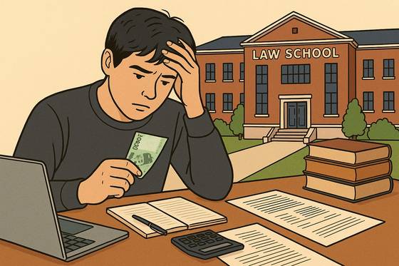 학자금 대출을 고민하는 로스쿨 학생의 모습을 AI 이미지로 구현했다. 챗GPT