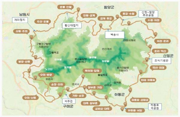 지리산둘레길 내 국난극복의 현장. 지리산 조합 제공