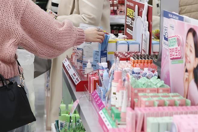 Beauty products sold at a Daiso store in Jung District, central Seoul, in November 2024 [YONHAP]