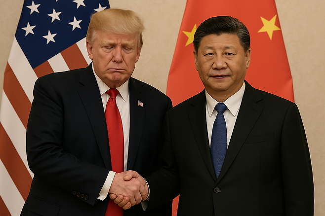 오픈 AI의 챗GPT로 생성한 도널드 트럼프 미국 대통령과 시진핑 중국 국가 주석의 딥페이크. [권제인 기자]