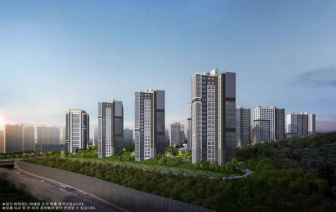 동탄 꿈의숲 자연&데시앙 메인 투시도. (사진=태영건설 제공) *재판매 및 DB 금지