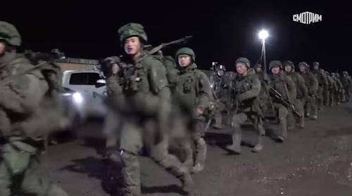 러 쿠르스크에서 전투 훈련하는 북한군 [자료사진] [블라디미르 솔로비요프 텔레그램 캡처. 재판매 및 DB 금지]