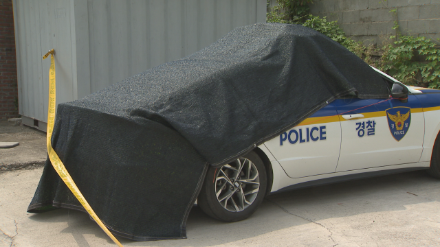 사망자가 발생한 진교파출소 순찰차 모습. 부산일보 DB