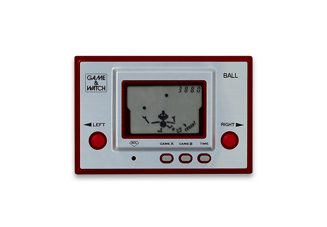 계산기를 컨셉트로 시계와 게임기를 합친 '게임&워치'(출처=닌텐도 홈페이지 캡처).