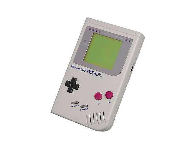 닌텐도의 첫 카트리지 교환 스타일 휴대형 게임기 '게임보이'.