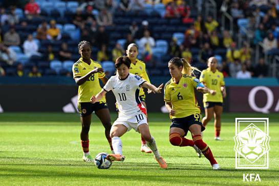 2023 여자 월드컵 당시 한국과 콜롬비아의 경기 모습. 사진=대한축구협회