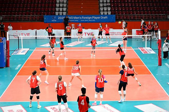 여자부 외국인 선수 트라이아웃 현장 모습. 사진 | 한국배구연맹