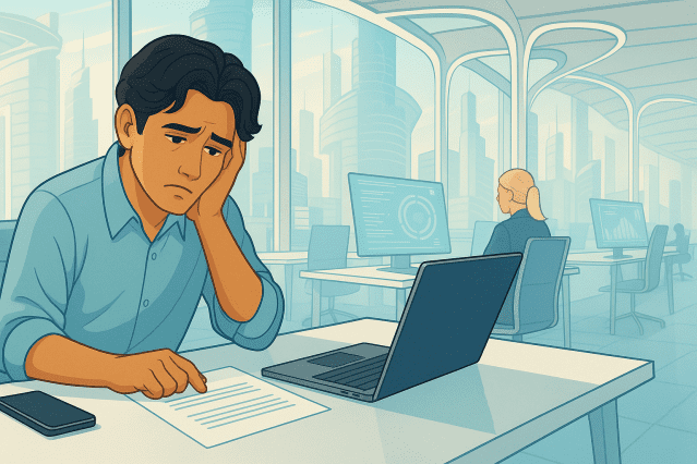 한때 가슴 뛰던 일이 ‘해야 할 일’로 변하면 열정은 등 뒤로 빠져나간다.(퇴사고민 생성이미지)