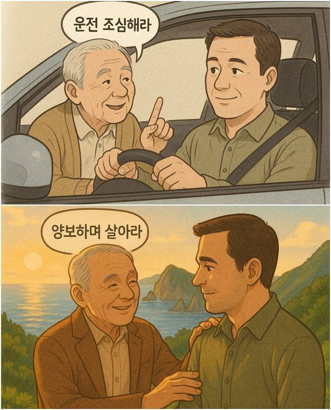 노파심에서 아들에게 충고하는 아버지 ⓒ