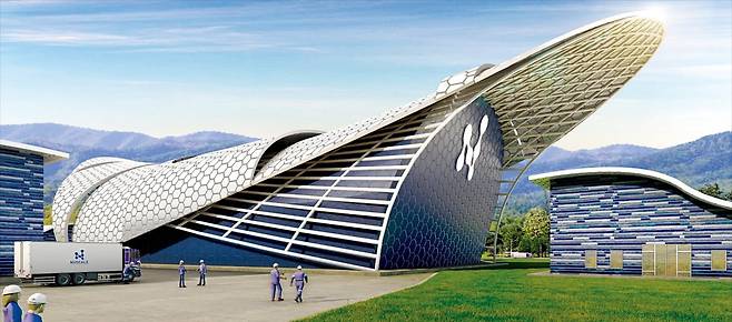 전 세계 주요국들이 탄소중립 대안으로 이산화탄소 배출이 없고, 기존 대형 원전보다 안전성도 뛰어난 소형모듈원자로(SMR) 개발에 박차를 가하고 있다. 사진은 美 뉴스케일사의 SMR 플랜트 조감도. /두산에너빌리티 제공