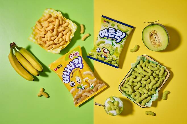 농심의 메론킥(오른쪽)과 바나나킥. [사진제공=농심]