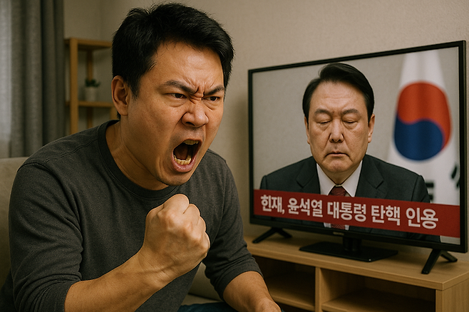 우리나라 국민의 54.9%가 장기적 울분 상태에 시달리고 있다는 서울대 보건대학원의 조사 결과가 7일 발표됐다. 사안별로 울분의 정도를 측정한 결과 ‘입법·사법·행정부의 비리나 잘못 은폐’로 울분을 느꼈다는 비율이 85.5%로 가장 높았다. [챗GPT 생성 이미지]