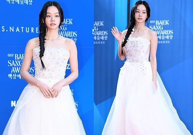 이혜리가 백상예술대상 레드카펫에서 단숨에 ‘현실 프린세스’로 변신했다. 사진=천정환 기자