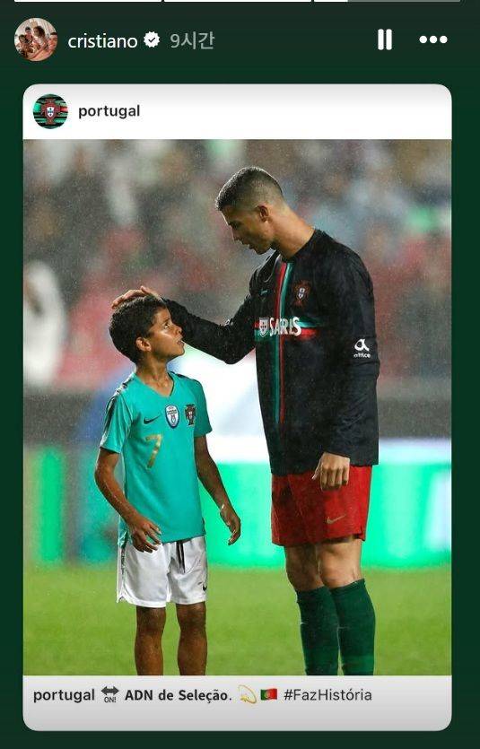[서울=뉴시스]호날두 아들, 포르투갈 U-15 대표팀 발탁. (사진=호날두 소셜미디어 캡처) 2025.05.07. photo@newsis.com *재판매 및 DB 금지