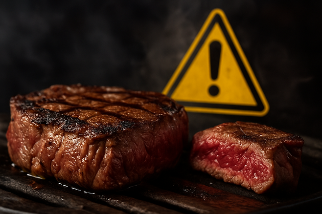 스테이크 두 덩이