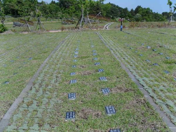 2022년 만장(2만381기)된 제주시 어승생 한울누리공원 잔디장 전경.