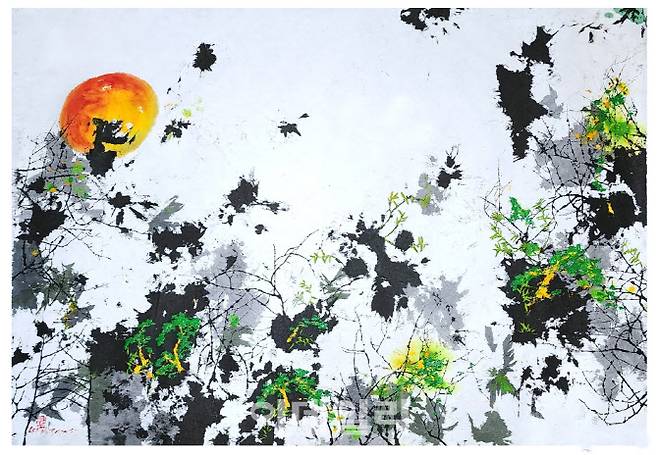 자연 속으로, 화선지에 수묵채색.아크릭, 105X145cm, 2025. (사진=이일구 작가 제공)