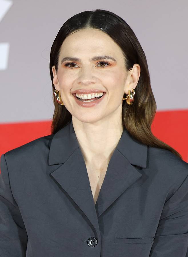 배우 헤일리 앳웰이 8일 오후 서울 송파구 올림픽로 롯데시네마 월드타워점에서 열린 영화 ‘미션 임파서블: 파이널 레코닝’ 기자간담회에 참석해 미소를 짓고 있다.(사진=뉴스1)