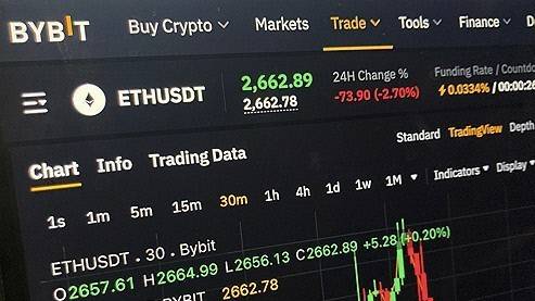 해킹 피해를 입은 가상화폐 거래소 바이비트 홈페이지. AP 연합뉴스