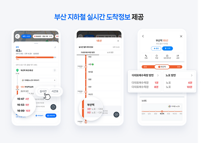 네이버 지도, 수도권에 이어 부산까지…실시간 지하철